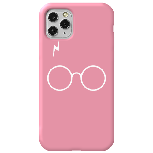 Apple iPhone 11 Pro glasses Pink Colored Silicone TPU Θήκη