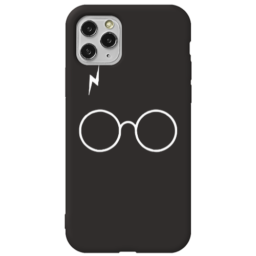 Apple iPhone 11 Pro glasses Black Colored Silicone TPU Θήκη
