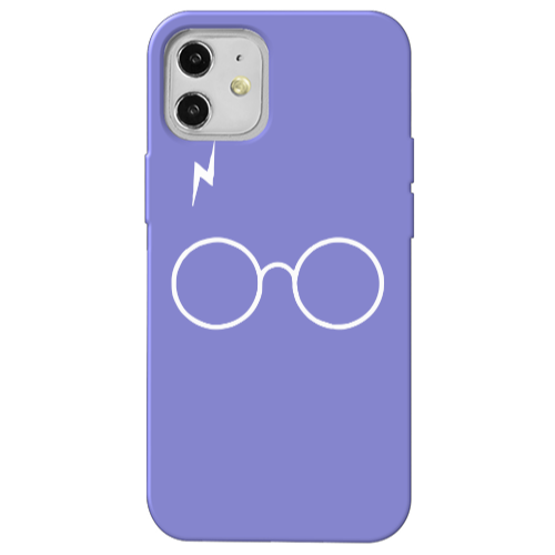 Apple iPhone 12 glasses Purple Colored Silicone TPU Θήκη