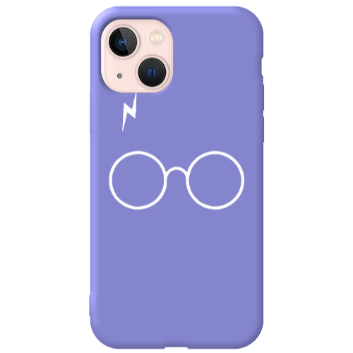 Apple iPhone 13 glasses Purple Colored Silicone TPU Θήκη