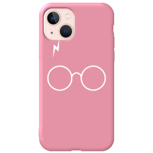 Apple iPhone 13 glasses Pink Colored Silicone TPU Θήκη