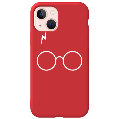 Apple iPhone 13 glasses Red Colored Silicone TPU Θήκη