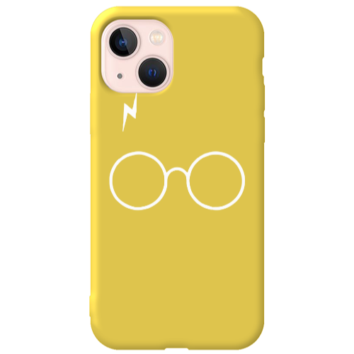 Apple iPhone 13 glasses Yellow Colored Silicone TPU Θήκη