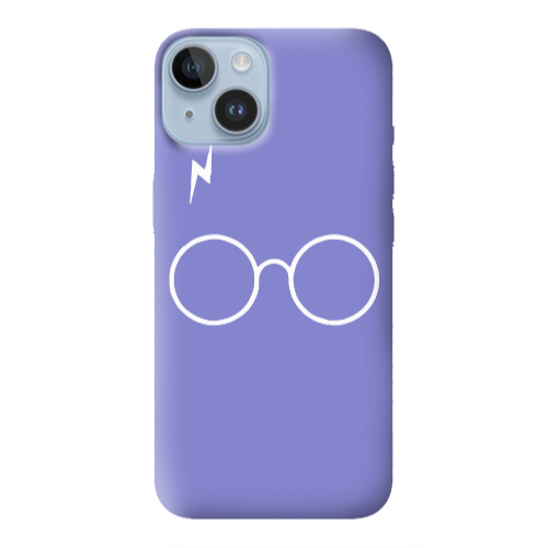Apple iPhone 14  glasses Purple Colored Silicone TPU Θήκη