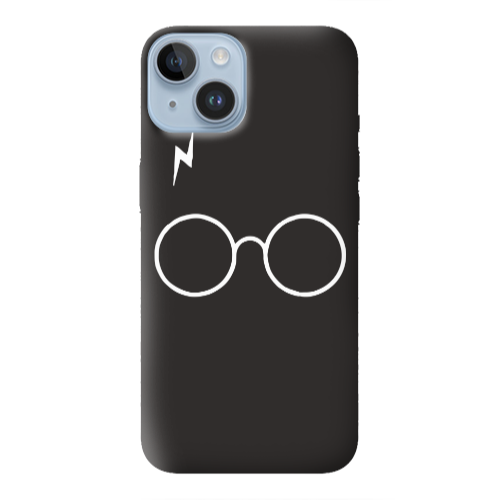 Apple iPhone 14  glasses Black Colored Silicone TPU Θήκη