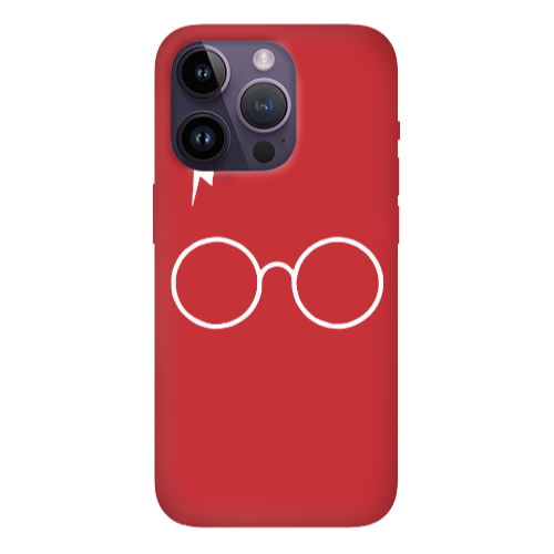 Apple iPhone 14 Pro  glasses Red Colored Silicone TPU Θήκη
