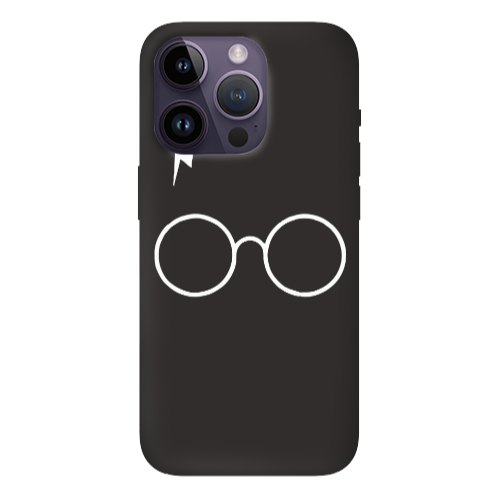 Apple iPhone 14 Pro Max glasses Black Colored Silicone TPU Θήκη