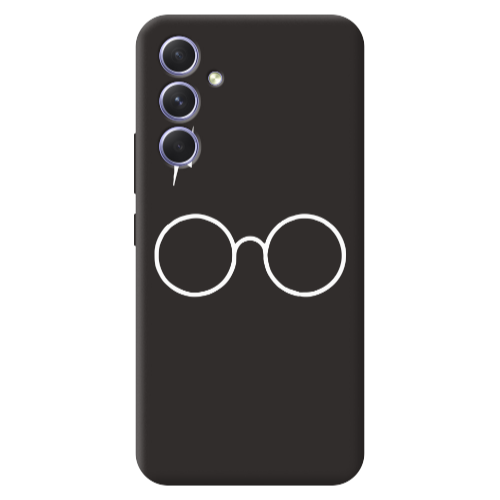 Samsung A54 glasses Black Colored Silicone TPU Θήκη