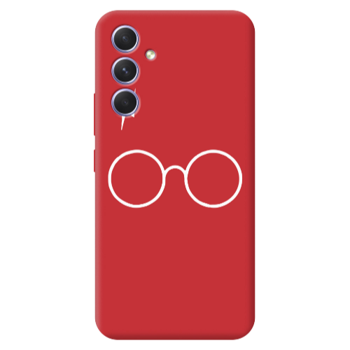 Samsung A54 glasses Red Colored Silicone TPU Θήκη