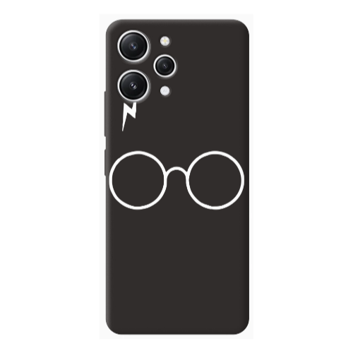 Xiaomi Redmi 12 glasses Black Colored Silicone TPU Θήκη