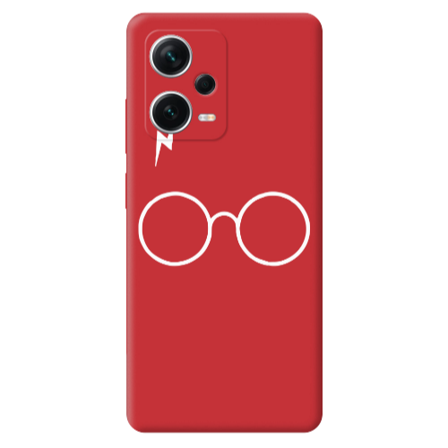 Xiaomi Poco X5 glasses Red Colored Silicone TPU Θήκη