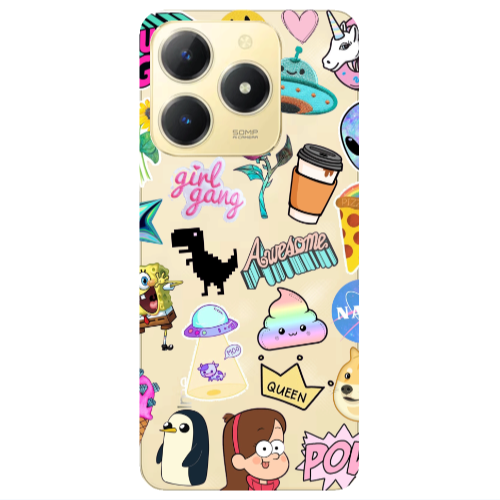 Realme C61 Cartoon queen Transparent Silicone TPU Θήκη