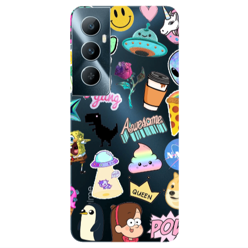 Realme C65 Cartoon queen Transparent Silicone TPU Θήκη