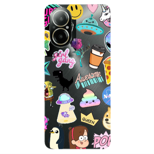 Realme C67 Cartoon queen Transparent Silicone TPU Θήκη