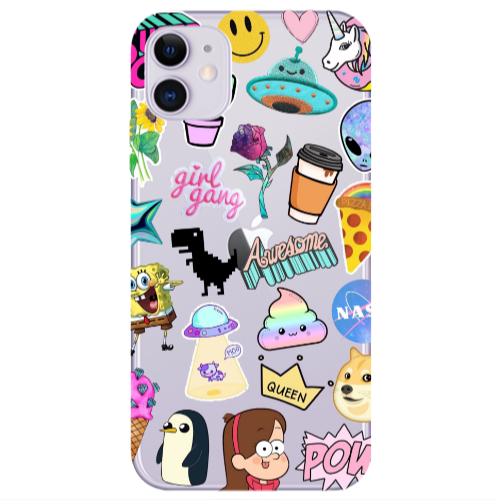 Apple iPhone 11  Cartoon queen Transparent Silicone TPU Θήκη