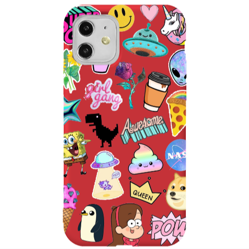 Apple iPhone 11  Cartoon queen Red Colored Silicone TPU Θήκη