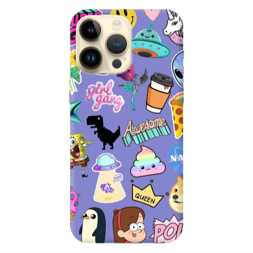 Apple iPhone 13 Pro Max Cartoon queen Purple Colored Silicone TPU Θήκη