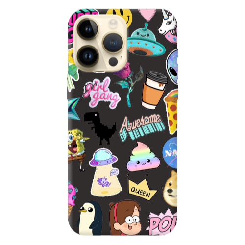 Apple iPhone 13 Pro Max Cartoon queen Black Colored Silicone TPU Θήκη