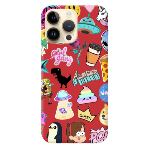 Apple iPhone 13 Pro Max Cartoon queen Red Colored Silicone TPU Θήκη