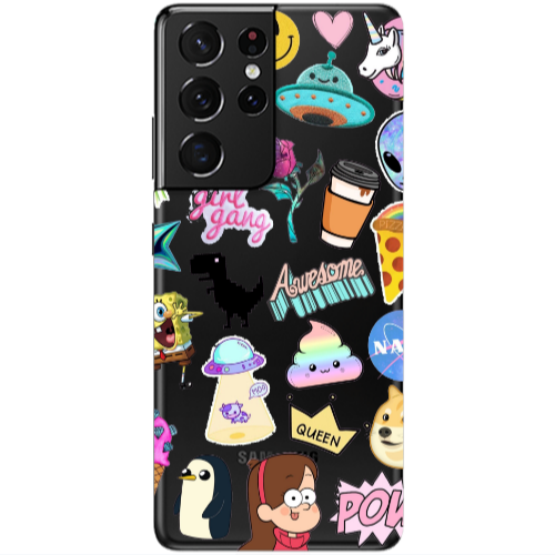 Samsung S21 Ultra Cartoon queen Transparent Silicone TPU Θήκη