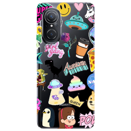 Huawei Nova 9 SE Cartoon queen Transparent Silicone TPU Θήκη