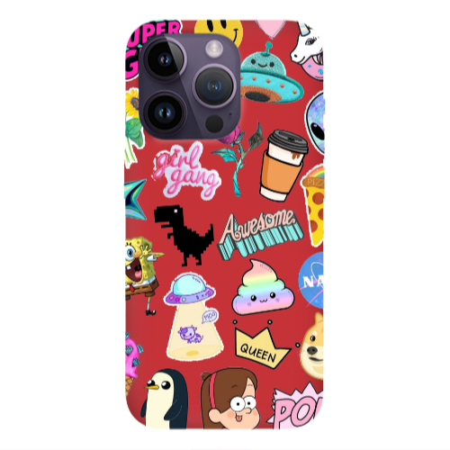Apple iPhone 14 Pro  Cartoon queen Red Colored Silicone TPU Θήκη