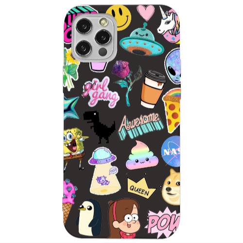 Apple iPhone 13 Pro Cartoon queen Black Colored Silicone TPU Θήκη