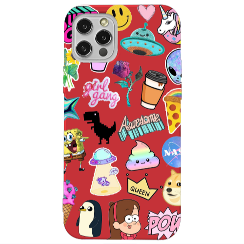 Apple iPhone 13 Pro Cartoon queen Red Colored Silicone TPU Θήκη