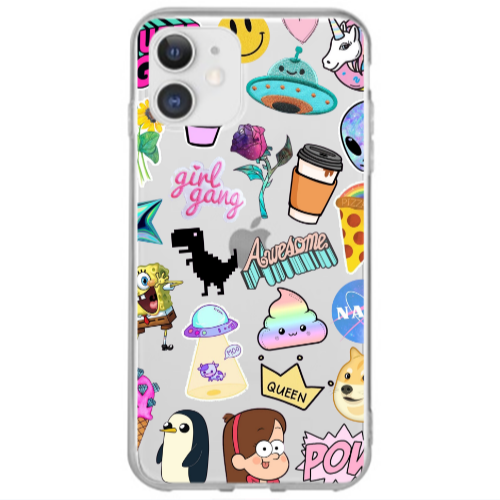 Apple iPhone 12 Mini Cartoon queen Transparent Silicone TPU Θήκη