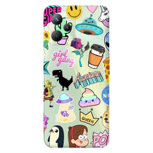 Realme C35 Cartoon queen Transparent Silicone TPU Θήκη