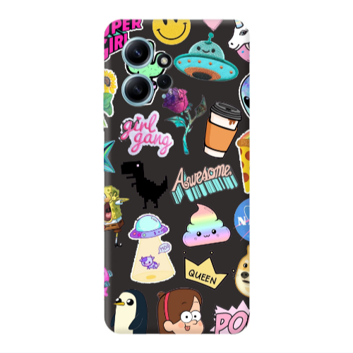 Xiaomi Redmi Note 12 4G Cartoon queen Black Colored Silicone TPU Θήκη