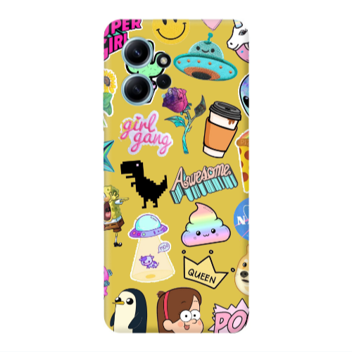 Xiaomi Redmi Note 12 4G Cartoon queen Yellow Colored Silicone TPU Θήκη