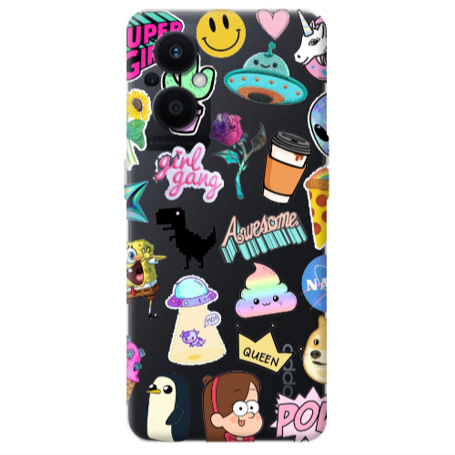 Oppo Reno 7 Lite Cartoon queen Transparent Silicone TPU Θήκη