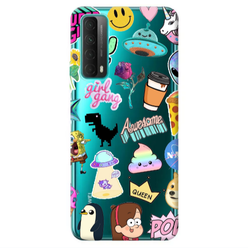 Huawei P Smart 2021 Cartoon queen Transparent Silicone TPU Θήκη