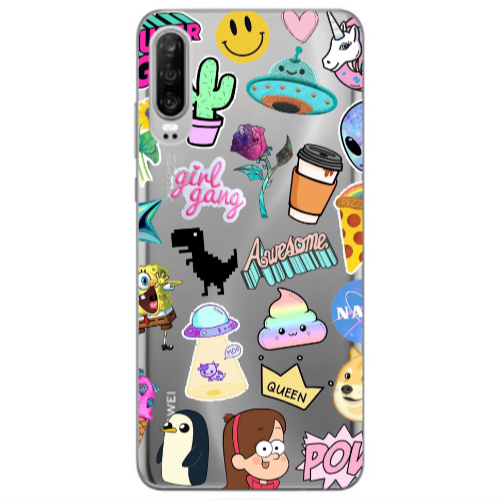 Huawei P30 Cartoon queen Transparent Silicone TPU Θήκη