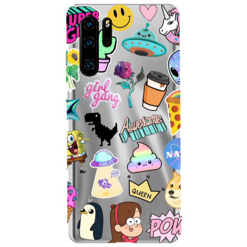 Huawei P30 Pro Cartoon queen Transparent Silicone TPU Θήκη