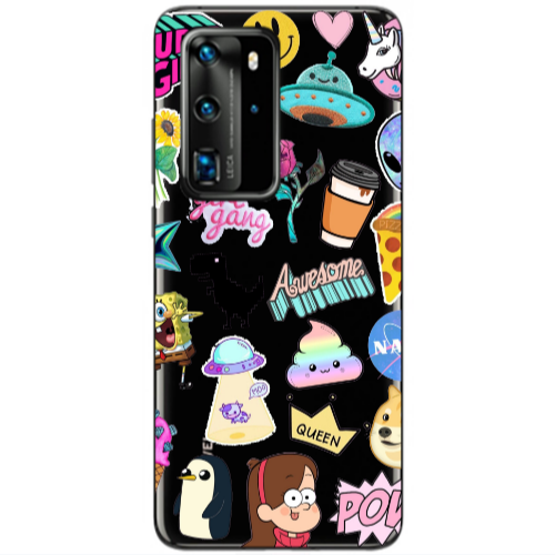 Huawei P40 Pro Cartoon queen Transparent Silicone TPU Θήκη