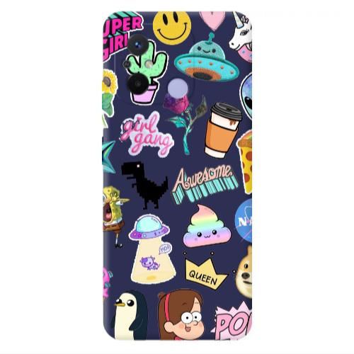 Xiaomi Redmi 12C Cartoon queen Dark blue Colored Silicone TPU Θήκη