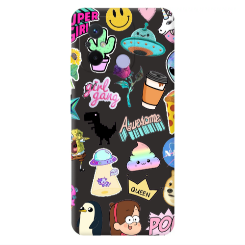 Xiaomi Redmi 12C Cartoon queen Black Colored Silicone TPU Θήκη