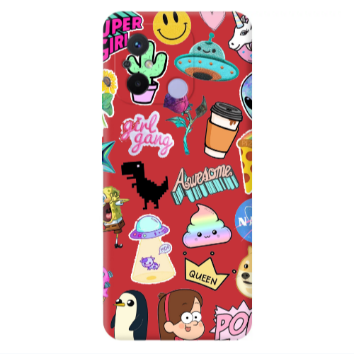 Xiaomi Redmi 12C Cartoon queen Red Colored Silicone TPU Θήκη