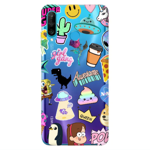 Huawei P30 Lite Cartoon queen Transparent Silicone TPU Θήκη