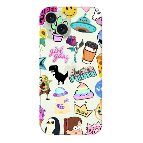Apple iPhone 15 Cartoon queen Transparent Silicone TPU Θήκη