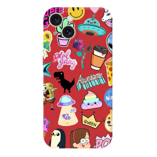 Apple iPhone 15 Cartoon queen Red Colored Silicone TPU Θήκη