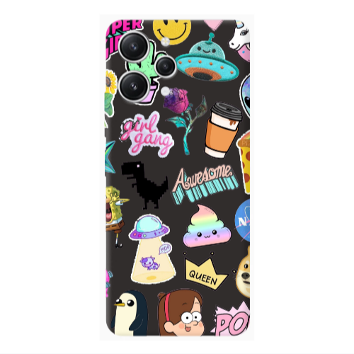 Xiaomi Redmi 12 Cartoon queen Black Colored Silicone TPU Θήκη