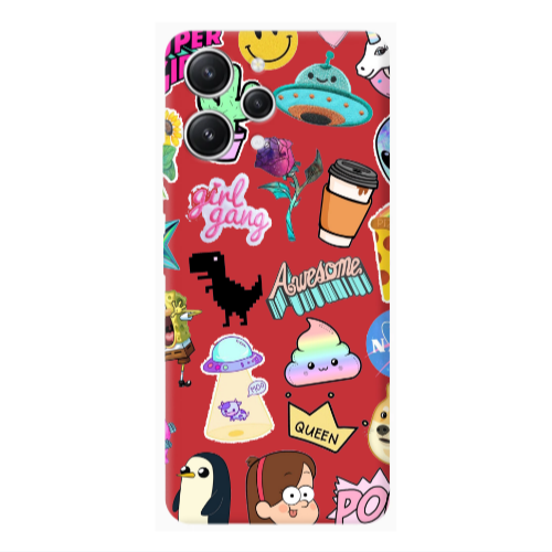 Xiaomi Redmi 12 Cartoon queen Red Colored Silicone TPU Θήκη