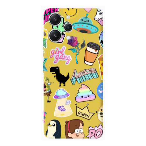 Xiaomi Redmi 12 Cartoon queen Yellow Colored Silicone TPU Θήκη