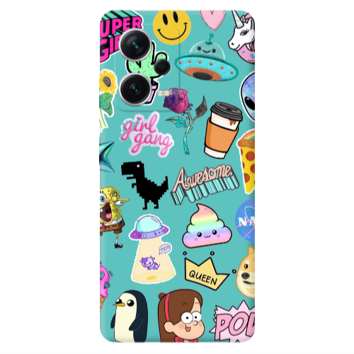 Xiaomi Poco X5 Cartoon queen Turquoise Colored Silicone TPU Θήκη
