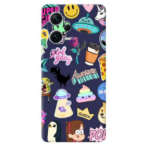 Xiaomi Poco X5 Cartoon queen Dark blue Colored Silicone TPU Θήκη