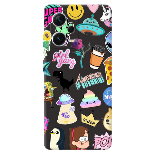 Xiaomi Poco X5 Cartoon queen Black Colored Silicone TPU Θήκη