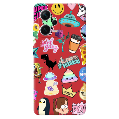 Xiaomi Poco X5 Cartoon queen Red Colored Silicone TPU Θήκη
